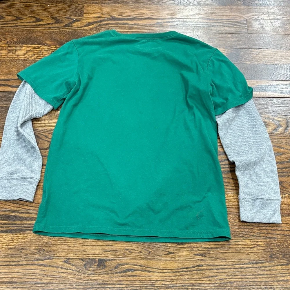 The Children’s Place long sleeve Green Moose Graphic shirt size 14